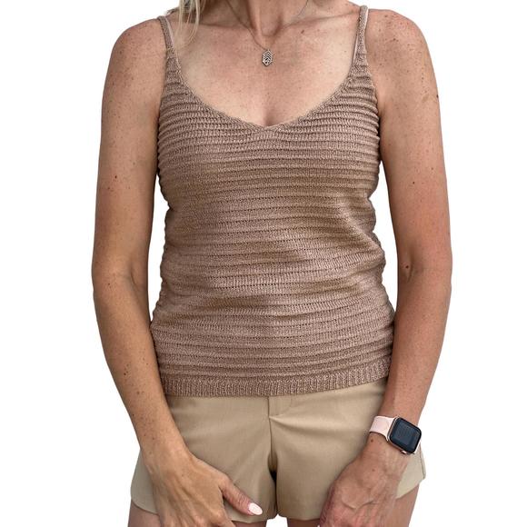 NEW BE COOL lainee ribbed tank in taupe - Picture 3 of 4